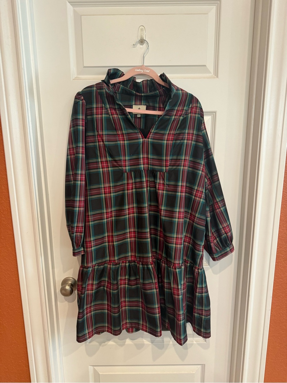 The Perfect Holiday Tuckernuck Green & Red Plaid Tiered Tunic Dress